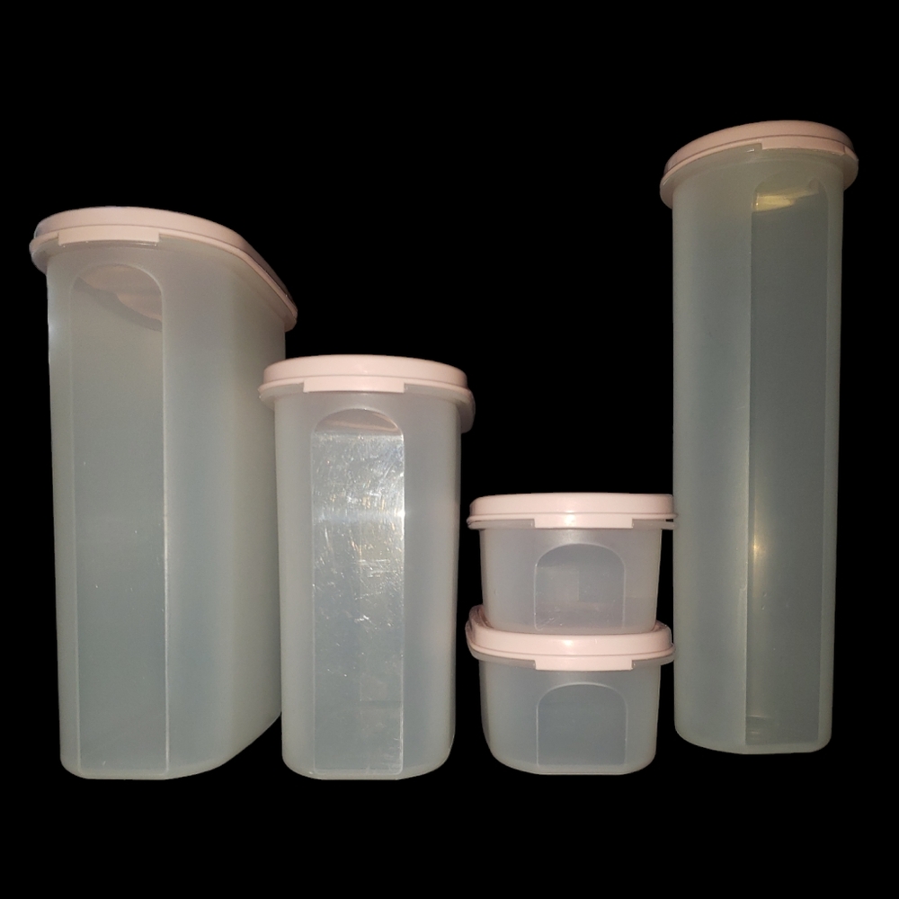 Tupperware Retro Vintage with Pink Lids